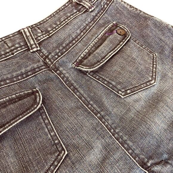 Bica Cheia x Anthropologie Dbl Bttn Front A-Line Denim Mini Skirt Size 4 | EUC - Picture 10 of 12